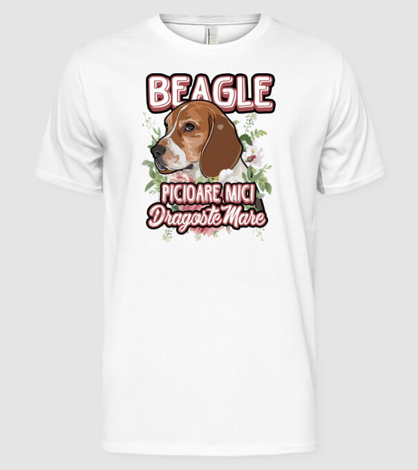 Bulldog francez picioare mici dragoste mare model alb pe tricou