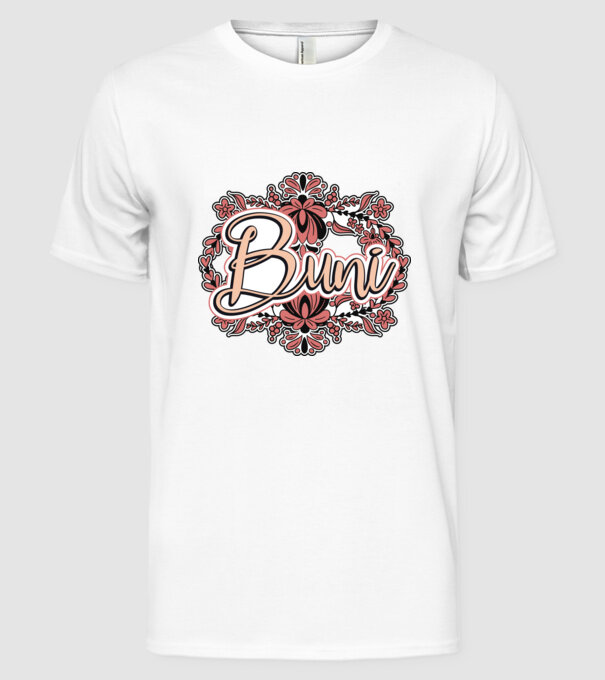 Buni model alb pe tricou