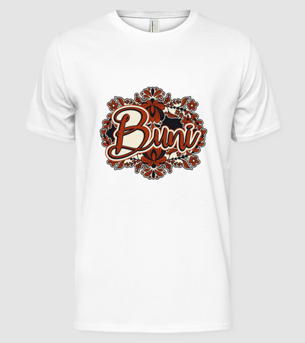 Buni model alb pe tricou