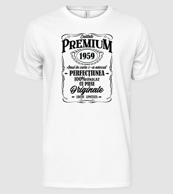 calitate premium -1959 - anul în care s-a născut - perfecțiunea - 100% unicat, cu piese originale, ediție limitată model alb pe tricou