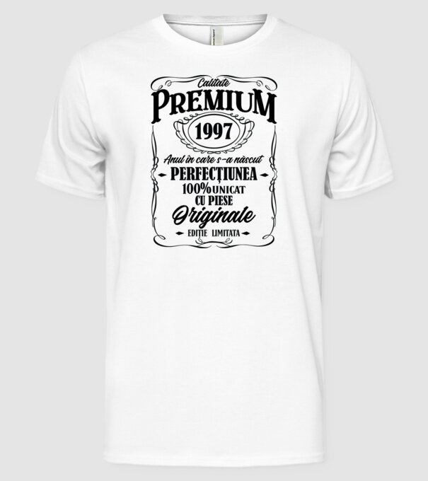 calitate premium -1997 - anul în care s-a născut - perfecțiunea - 100% unicat, cu piese originale, ediție limitată model alb pe tricou
