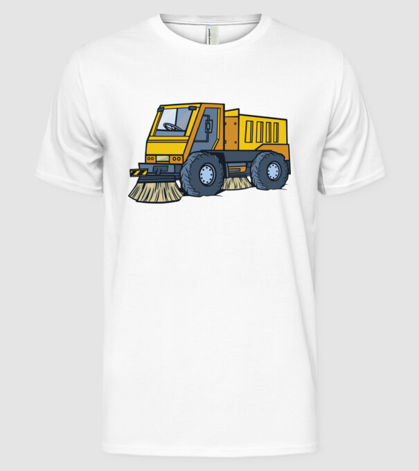 Camioane model alb pe tricou