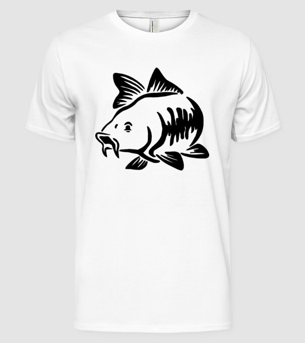 Carp model alb pe tricou