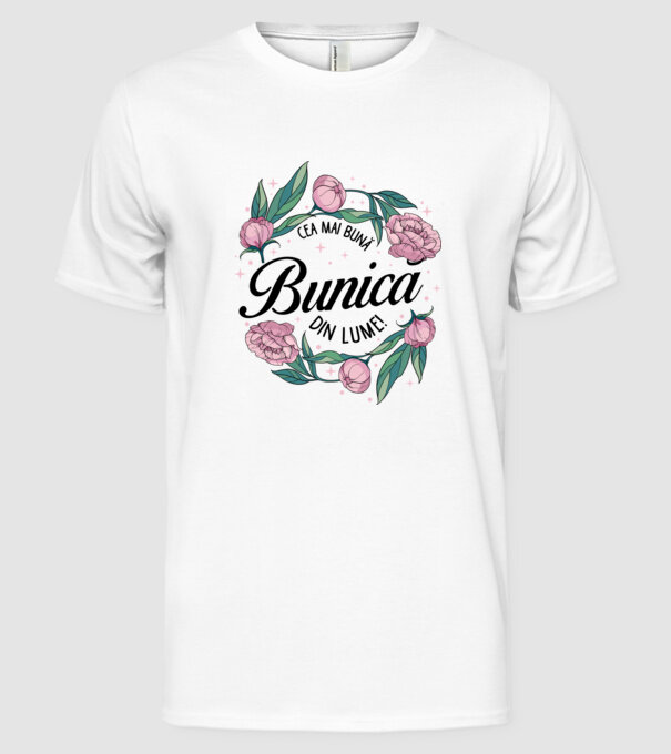 Cea mai bună bunică din lume! model alb pe tricou
