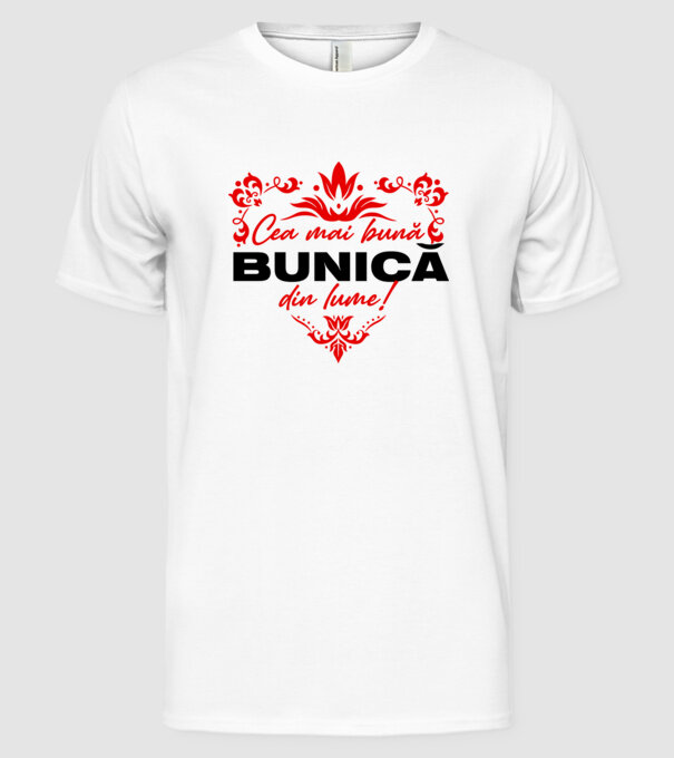Cea mai bună bunică din lume model alb pe tricou