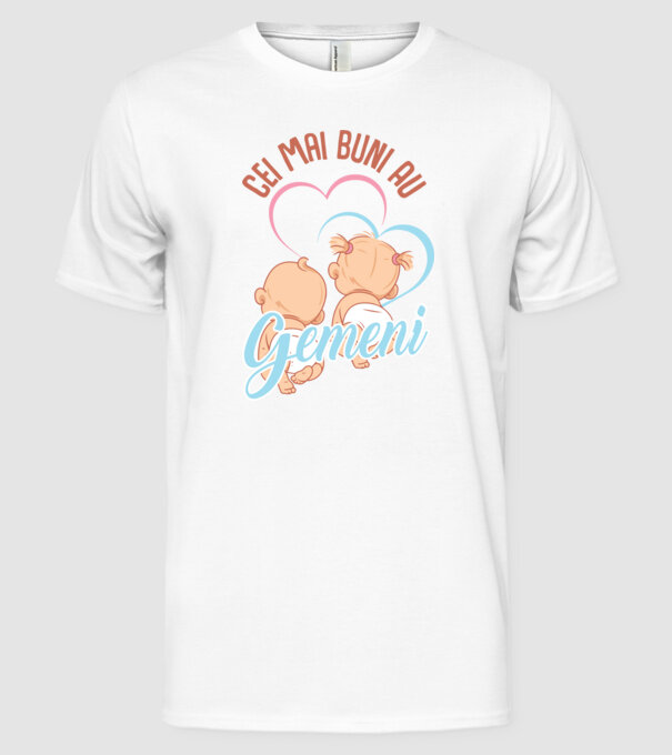 Cei mai buni au gemeni model alb pe tricou