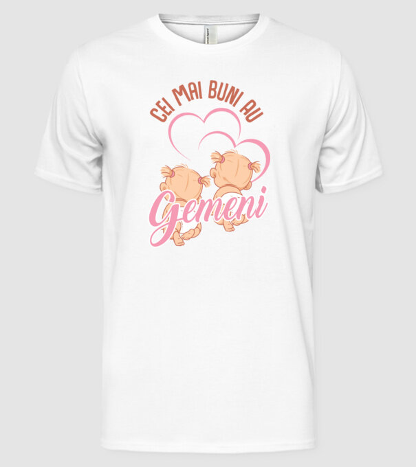 Cei mai buni au gemeni model alb pe tricou