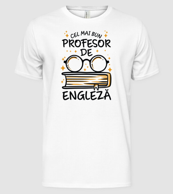 Cel mai profesor engleză model alb pe tricou