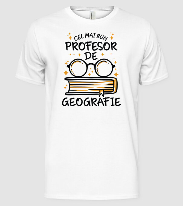 Cel mai profesor geografie model alb pe tricou