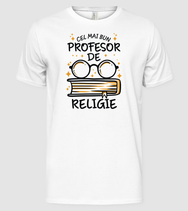 Cel mai profesor religie model alb pe tricou