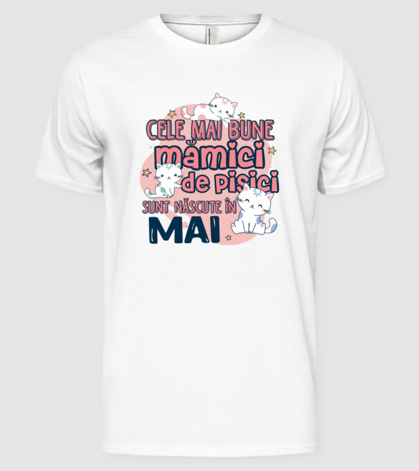 Cele mai bune mămici de pisici Mai model alb pe tricou
