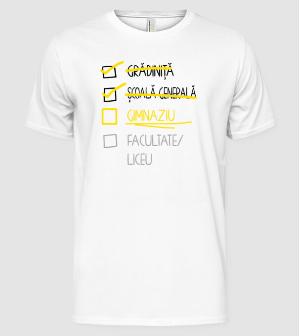 Cheklist educație - Școala primară alb model alb pe tricou