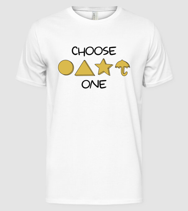 choose one squid game model alb pe tricou