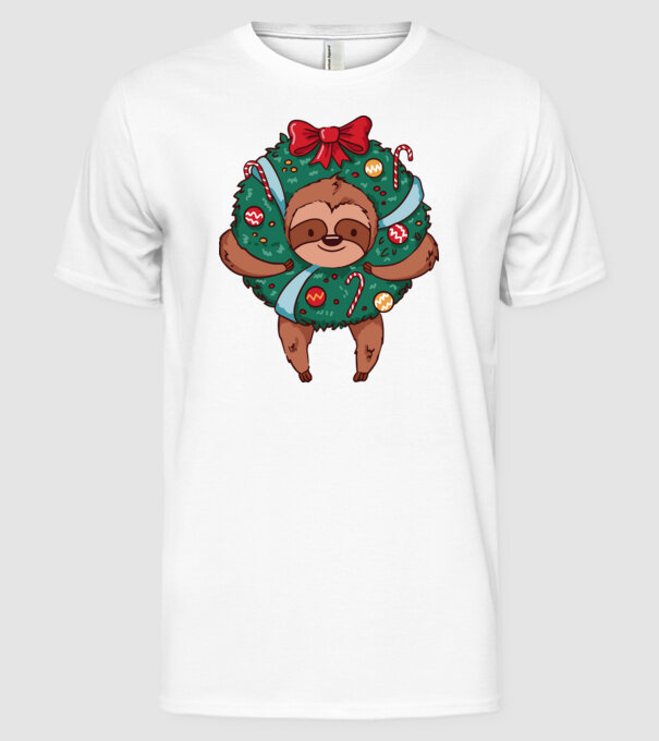 Christmas model alb pe tricou