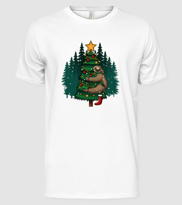 Christmas model alb pe tricou