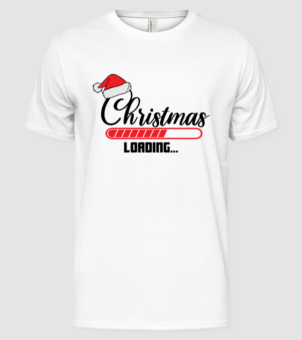 Christmas is loading model alb pe tricou