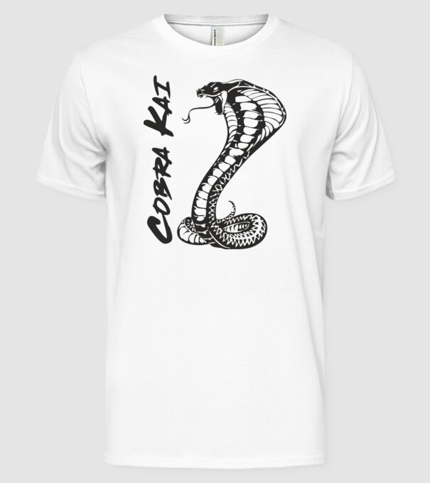 cobra kai black model alb pe tricou