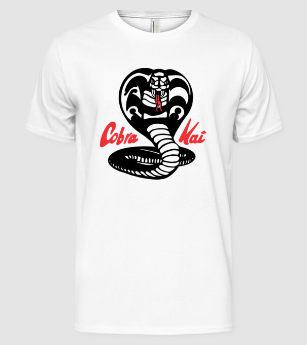 cobra kai classic logo model alb pe tricou