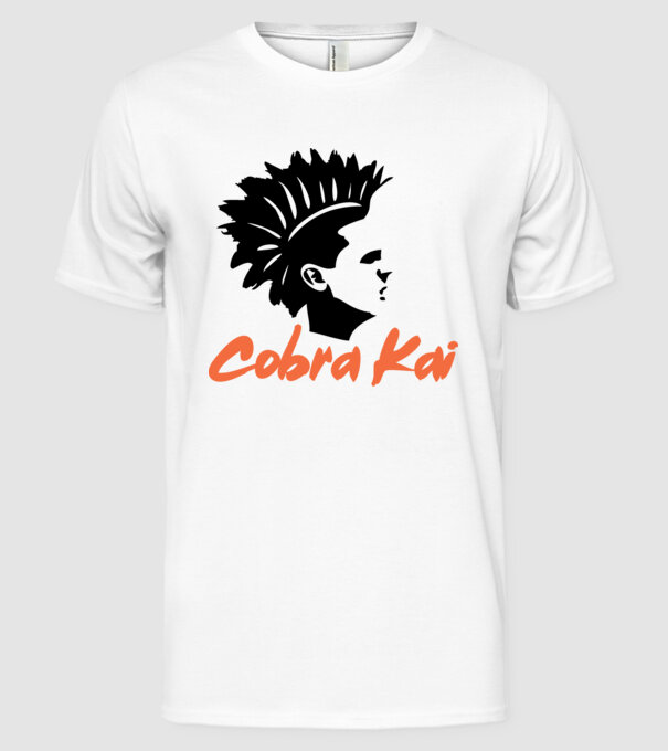 cobra kai punk model alb pe tricou