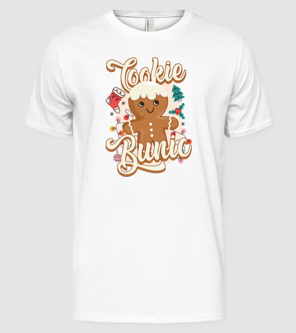 Cookie bunic model alb pe tricou