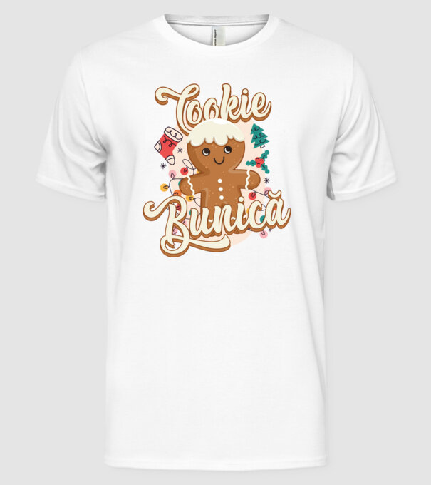 Cookie bunică model alb pe tricou