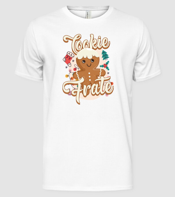 Cookie frate model alb pe tricou