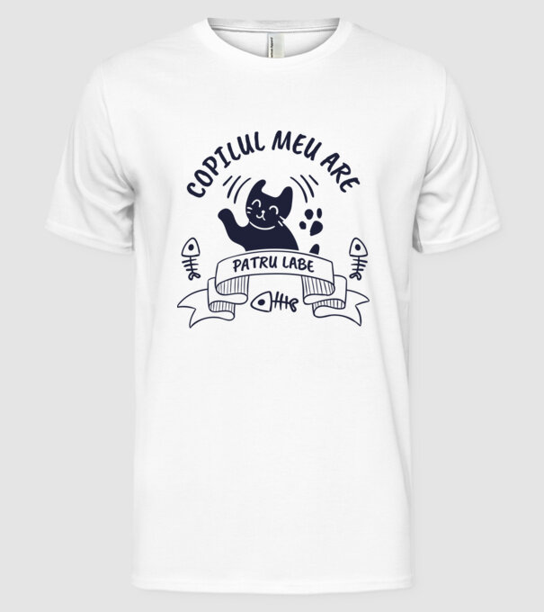 Copilul meu are patru labe model alb pe tricou