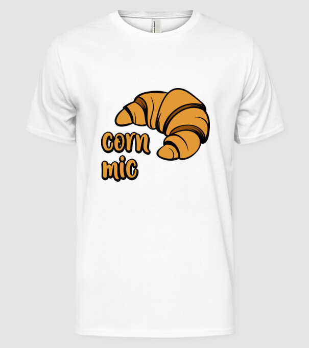 corn mic model alb pe tricou