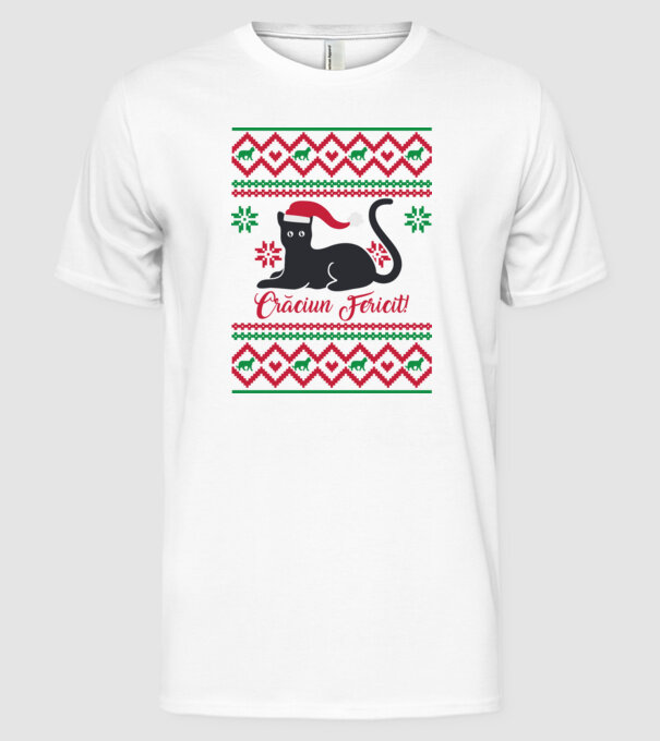 crăciun fericit model alb pe tricou