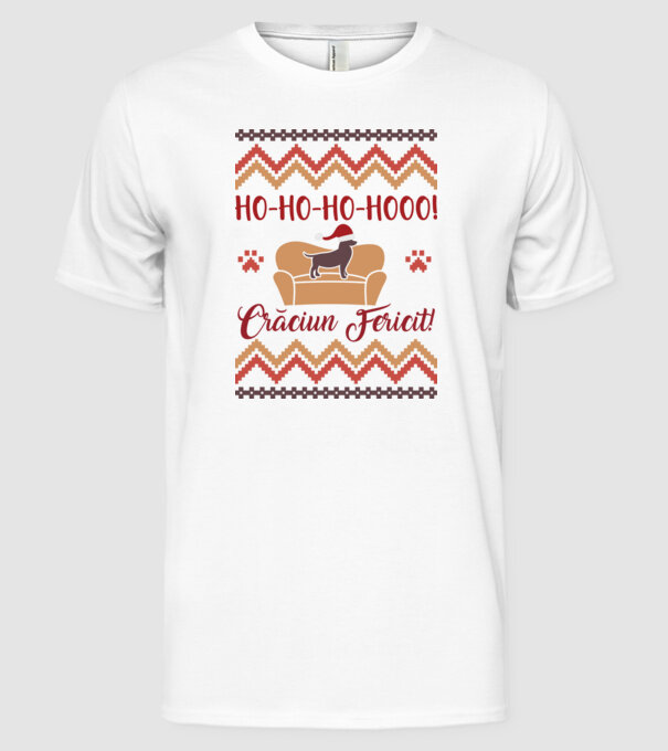 un Crăciun ho-ho-hoo-hoo fericit! model alb pe tricou