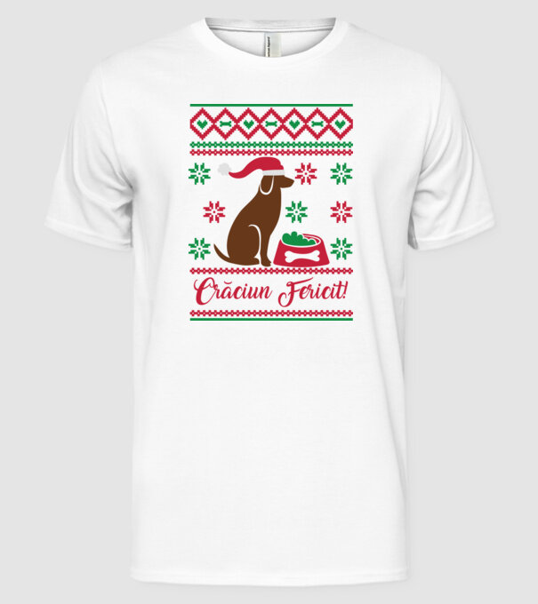crăciun fericit model alb pe tricou