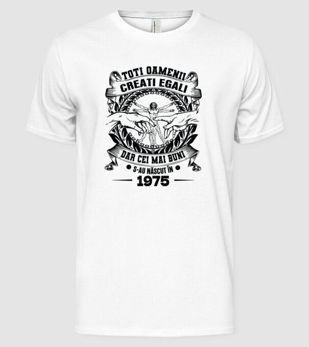 Da Vinci 50 1975 model alb pe tricou