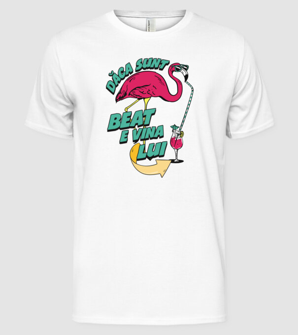 dacă sunt beat, e vina lui model alb pe tricou