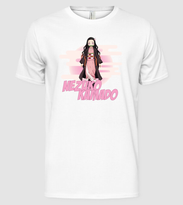 Demon Slayer  Nezuko model alb pe tricou