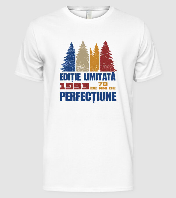 Ediție limitată 1953 - 70 de ani de perfecțiune model alb pe tricou
