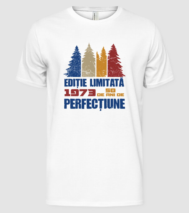 Ediție limitată 1973 - 50 de ani de perfecțiune model alb pe tricou