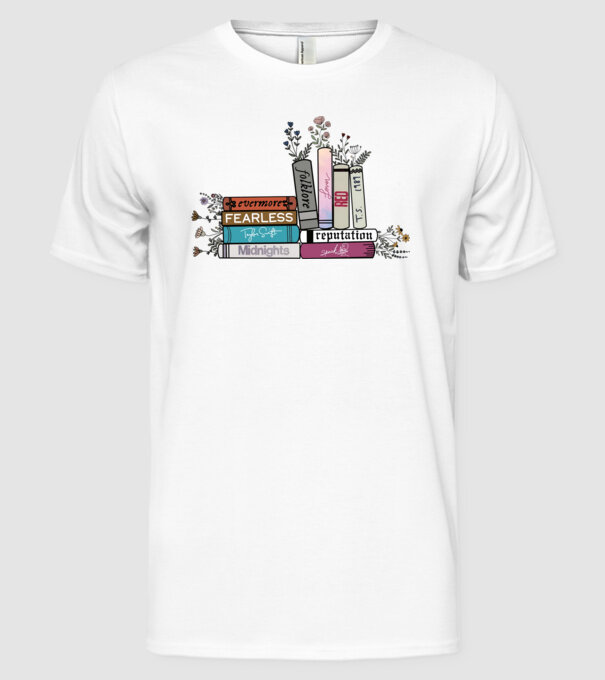 Eras tour books color 2 model alb pe tricou