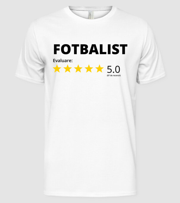 Evaluare 5 FOTBALIST model alb pe tricou