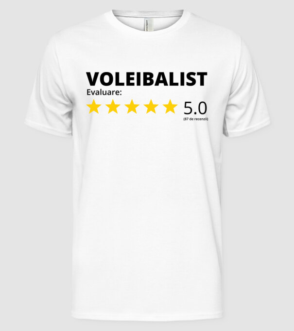 Evaluare 5 VOLEIBALIST model alb pe tricou