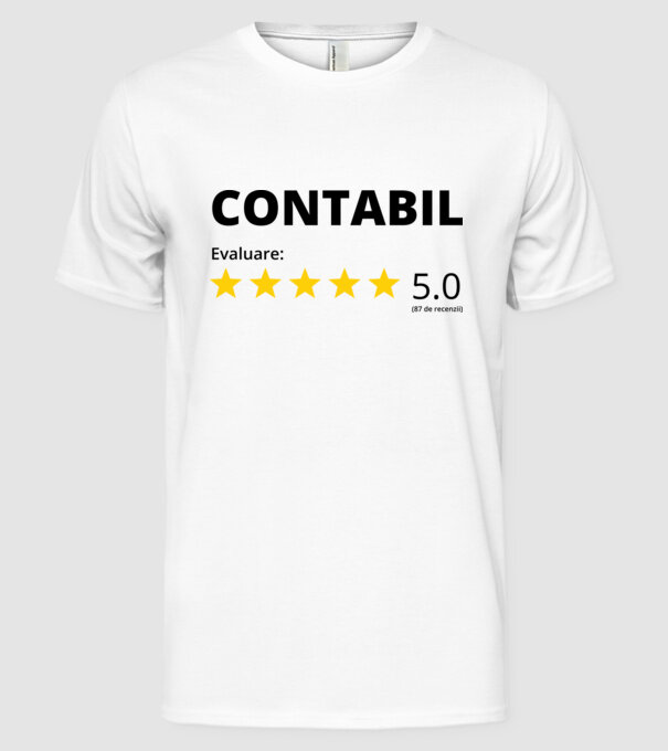 Evaluare - CONTABIL model alb pe tricou