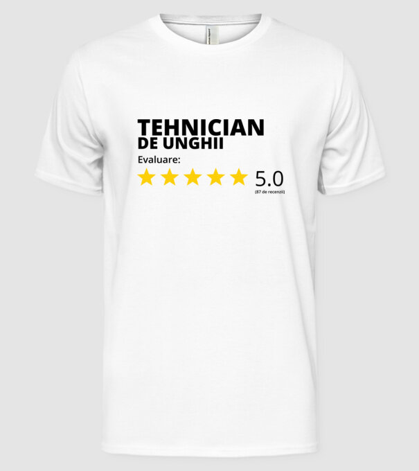 Evaluare - TEHNICIAN DE UNGHII model alb pe tricou