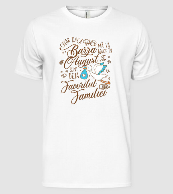Favoritul familiei AUGUST model alb pe tricou