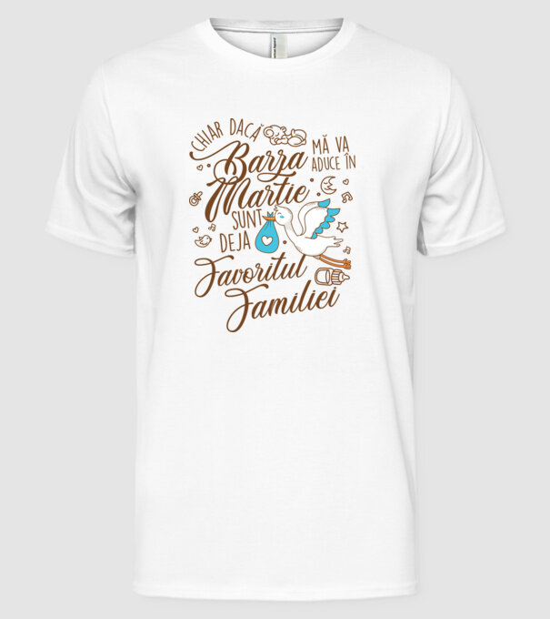 Favoritul familiei MARTIE model alb pe tricou