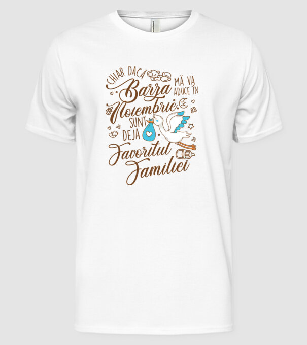 Favoritul familiei NOIEMBRIE model alb pe tricou