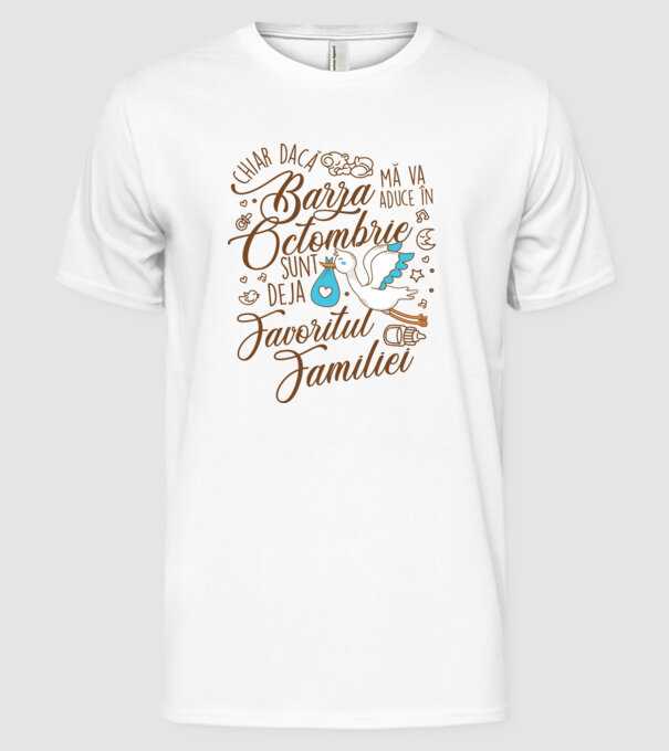 Favoritul familiei OCTOMBRIE model alb pe tricou