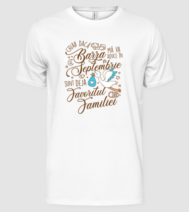 Favoritul familiei SEPTEMBRIE model alb pe tricou