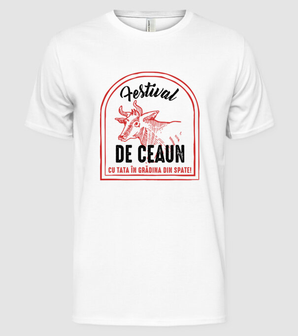 Festival de ceaun - cu tata în grădina din spate! model alb pe tricou