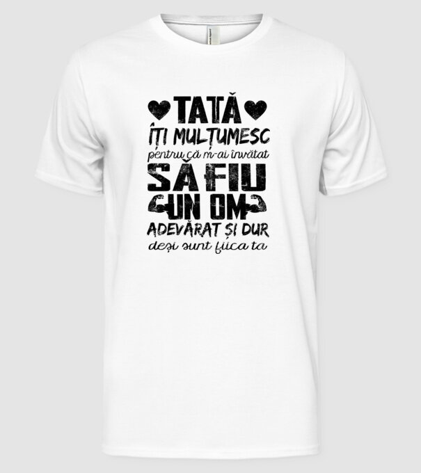 fiică crescută ca fiu Alb model alb pe tricou