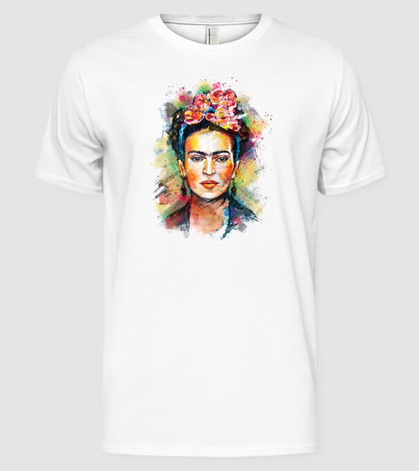 Frida Kahlo model alb pe tricou