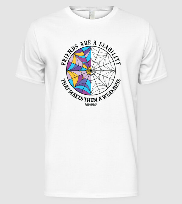 Friends are liability model alb pe tricou